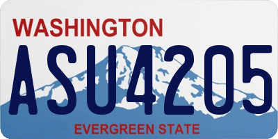 WA license plate ASU4205