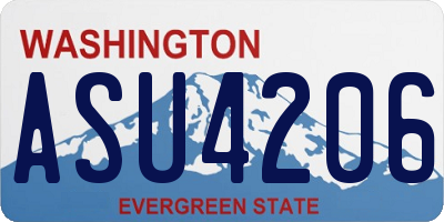 WA license plate ASU4206