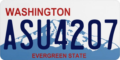 WA license plate ASU4207