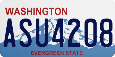 WA license plate ASU4208