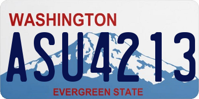 WA license plate ASU4213