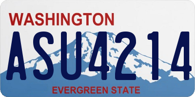 WA license plate ASU4214