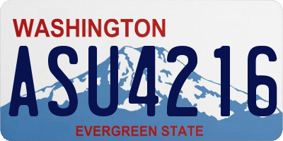 WA license plate ASU4216