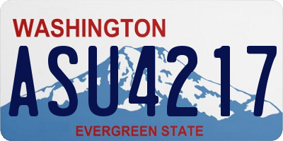 WA license plate ASU4217
