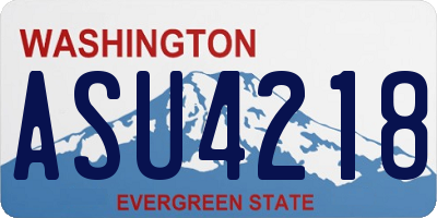 WA license plate ASU4218