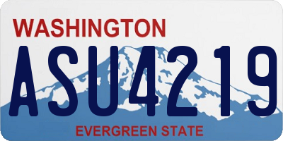 WA license plate ASU4219