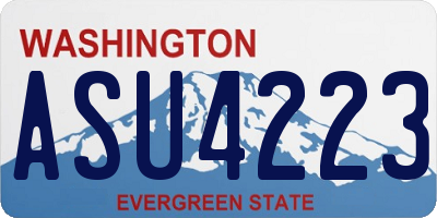 WA license plate ASU4223