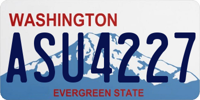 WA license plate ASU4227
