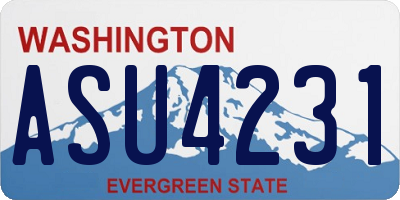 WA license plate ASU4231