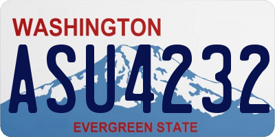 WA license plate ASU4232