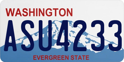 WA license plate ASU4233