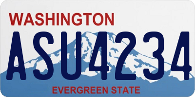 WA license plate ASU4234