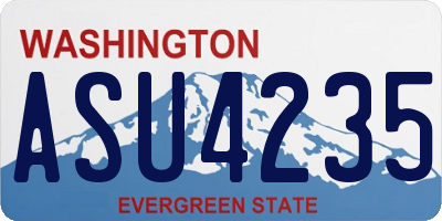 WA license plate ASU4235