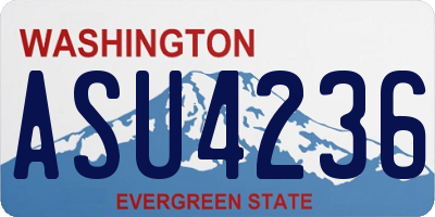 WA license plate ASU4236