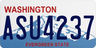 WA license plate ASU4237