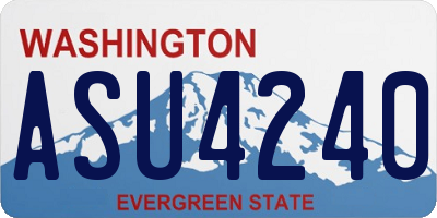 WA license plate ASU4240