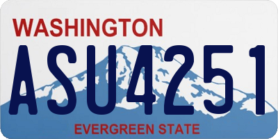 WA license plate ASU4251