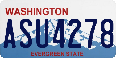 WA license plate ASU4278