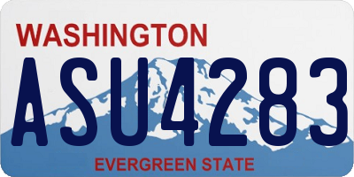 WA license plate ASU4283