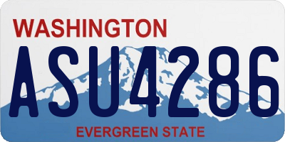 WA license plate ASU4286