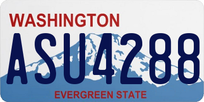 WA license plate ASU4288