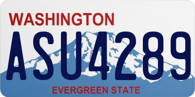 WA license plate ASU4289