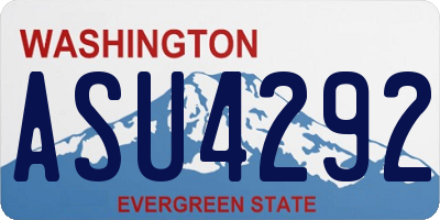 WA license plate ASU4292