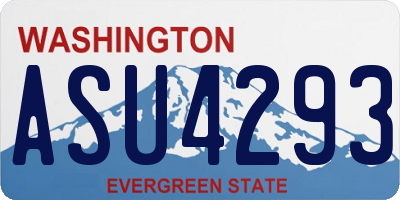 WA license plate ASU4293