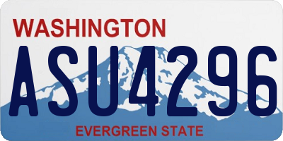 WA license plate ASU4296