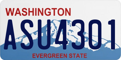 WA license plate ASU4301