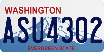 WA license plate ASU4302