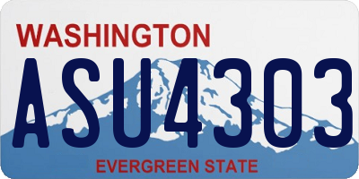 WA license plate ASU4303