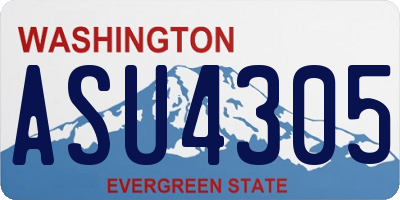 WA license plate ASU4305
