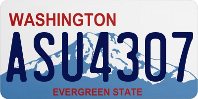 WA license plate ASU4307