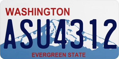 WA license plate ASU4312