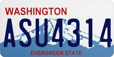 WA license plate ASU4314