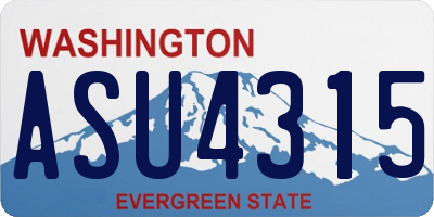 WA license plate ASU4315
