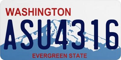 WA license plate ASU4316