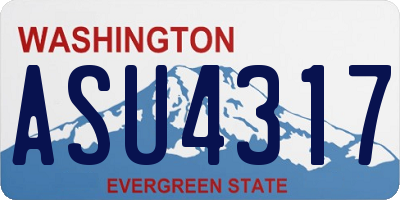 WA license plate ASU4317