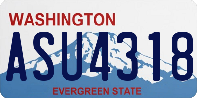 WA license plate ASU4318