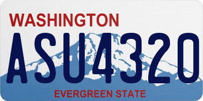WA license plate ASU4320