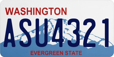 WA license plate ASU4321