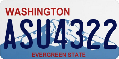 WA license plate ASU4322