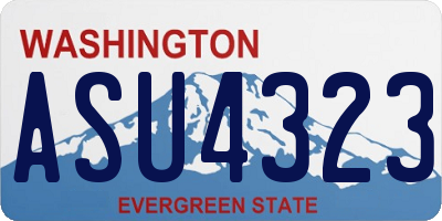 WA license plate ASU4323