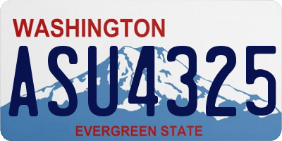 WA license plate ASU4325
