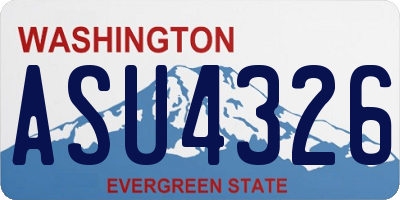 WA license plate ASU4326
