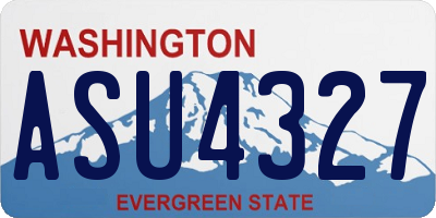 WA license plate ASU4327