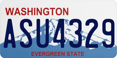 WA license plate ASU4329