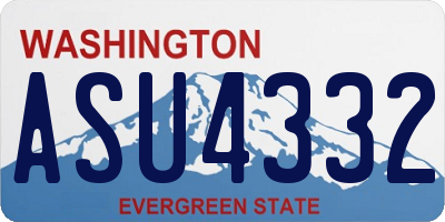 WA license plate ASU4332