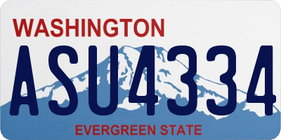 WA license plate ASU4334